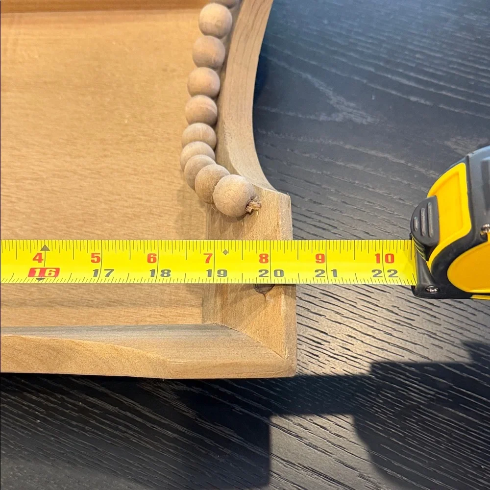 NWT Wooden Beaded Handle Tray